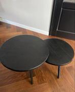 Zwarte tafeltjes - prima staat!, Huis en Inrichting, Tafels | Bijzettafels, Ophalen, Minder dan 45 cm, Minder dan 55 cm, Rond
