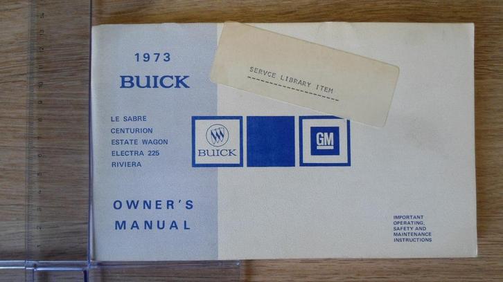 1973 Buick Riviera. Original Owner's Manual., Auto diversen, Handleidingen en Instructieboekjes, Ophalen of Verzenden