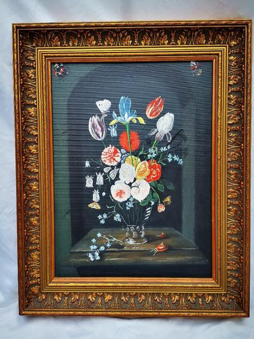 Kleurrijke Kunstwerken Olieverf Schilderij Stilleven boeket, Antiek en Kunst, Kunst | Schilderijen | Klassiek, Ophalen of Verzenden