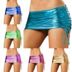 Mini rok metallic veter sexy latex rubber rokje leer leren, Overige kleuren, Verzenden, Nieuw, Maat 36 (S)
