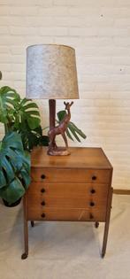 Vintage staande houten lamp - Antilope, Gebruikt, Metaal, Ophalen of Verzenden, Onbekend