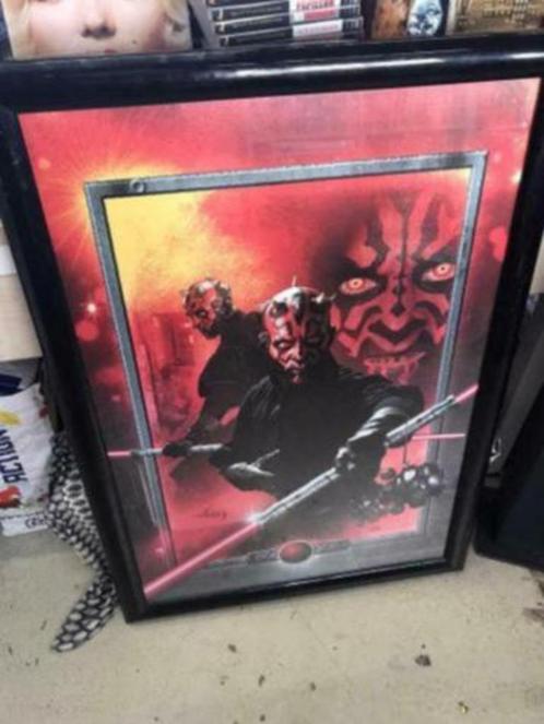Star Wars Darth Maul lighted red limited framed poster art, Verzamelen, Star Wars, Gebruikt, Boek of Poster, Ophalen