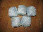 Breien of Haken 5 x blauw met Glans Effect* Vintage, Hobby en Vrije tijd, Verzenden, Breien of Haken, Wol of Garen