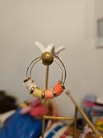Stainless steel orbellen met oranje kralen, Sieraden, Tassen en Uiterlijk, Oorbellen, Overige materialen, Hangers, Nieuw, Oranje