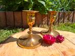 Vintage messing kandelaars, Zweden, Ophalen of Verzenden, Koper of Brons