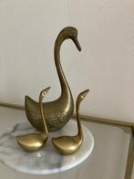 Mid century messing set beeldjes zwaan, Ophalen of Verzenden