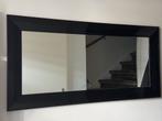 Rechthoekige spiegel met zwarte hoogglans rand, Ophalen, 100 tot 150 cm, Zo goed als nieuw, Rechthoekig