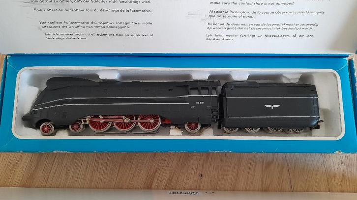 MARKLIN H0(3094) GESTROOMLIJNDE LOCOMOTIEF+TENDER BR03(OVP), Hobby en Vrije tijd, Modeltreinen | H0, Zo goed als nieuw, Locomotief