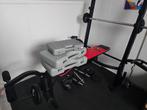 Drukbank met gewichten, Sport en Fitness, Fitnessmaterialen, Ophalen of Verzenden, Zo goed als nieuw, Fitnessbank