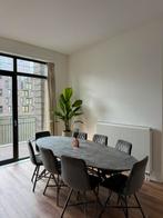 Luxe Eettafel met 8 Velvet Stoelen - Betonlook, Ophalen, Overige materialen, 100 tot 150 cm, 200 cm of meer