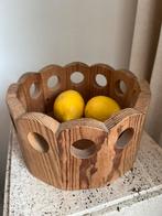 Brutalist vintage houten fruitmand broodmand sober, Onbekend, tweedehands, Onbekend, tweedehands, Onbekend, tweedehands, Ophalen of Verzenden