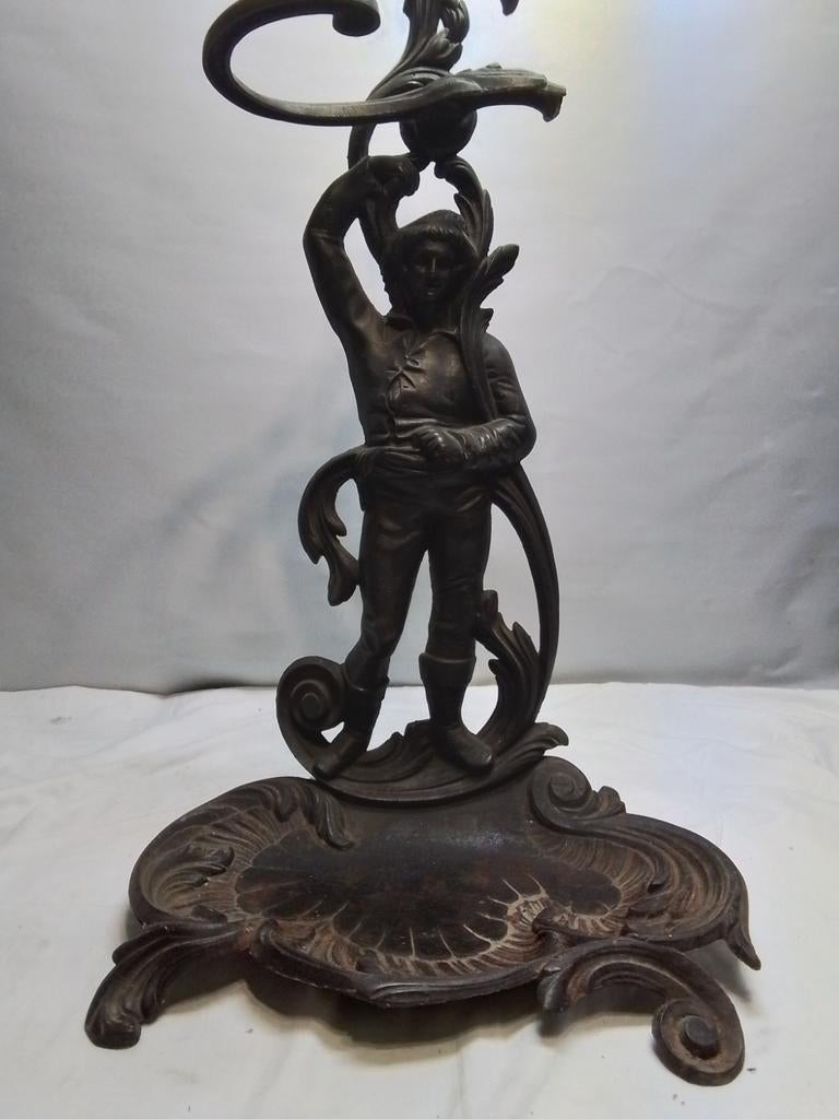 Gietijzeren Parapluhouder met Figuur, Antiek en Kunst, Ophalen of Verzenden