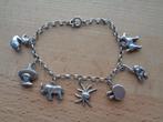 zilveren bedelarmband met zeven bedels [440], Verzenden, Zilver, Armband