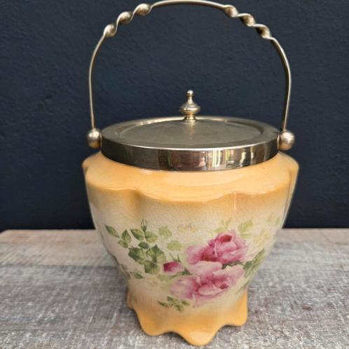 Art nouveau, Engelse, aardewerk koekjespot, Antiek en Kunst, Antiek | Porselein, Ophalen of Verzenden