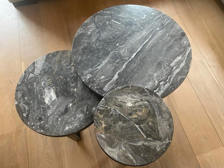 Stijlvol Salon Tafel Set, Huis en Inrichting, Tafels | Bijzettafels, Zo goed als nieuw, Rond, Minder dan 45 cm, Minder dan 55 cm
