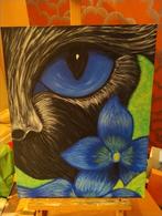 Panter op canvas board met acryl verf zelf geschilderd., Ophalen