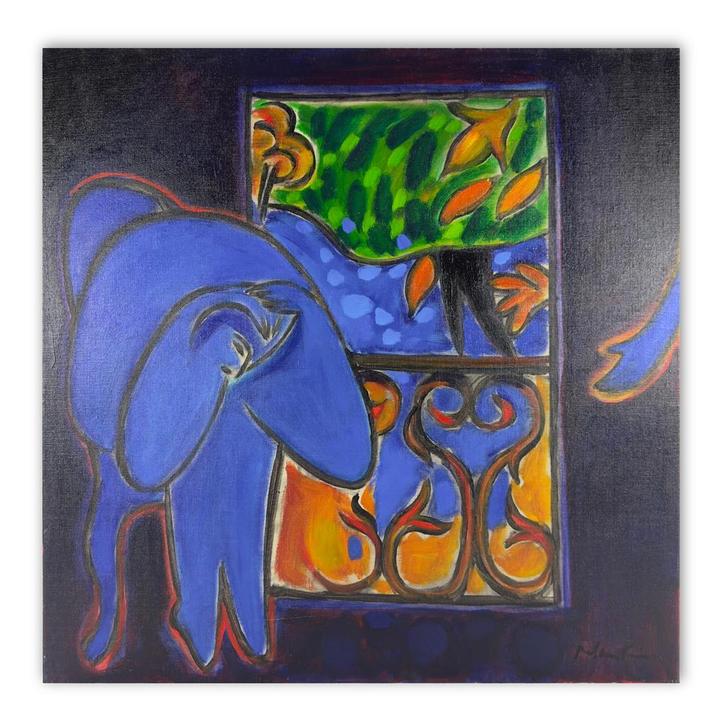 Uniek schilderij van Rob van Trier - 90 x 90 cm, Antiek en Kunst, Kunst | Schilderijen | Modern, Ophalen of Verzenden