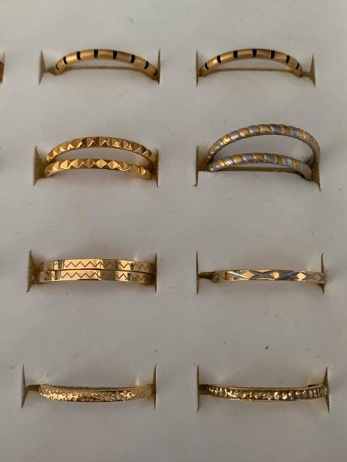 IXXXI maat 17 goudkleurige, zwarte en bruine vulringen, Sieraden, Tassen en Uiterlijk, Ringen, Nieuw, Dame, 17 tot 18, IJzer of Staal