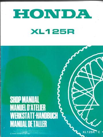 Honda XL125 R supplement shop manual (3130z) motor beschikbaar voor biedingen
