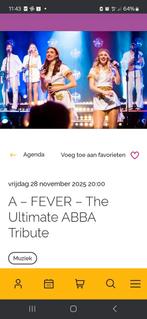 3 concert kaartjes 28 november The ultimate Abba tribute, Tickets en Kaartjes, Concerten | Pop, Drie personen of meer, November
