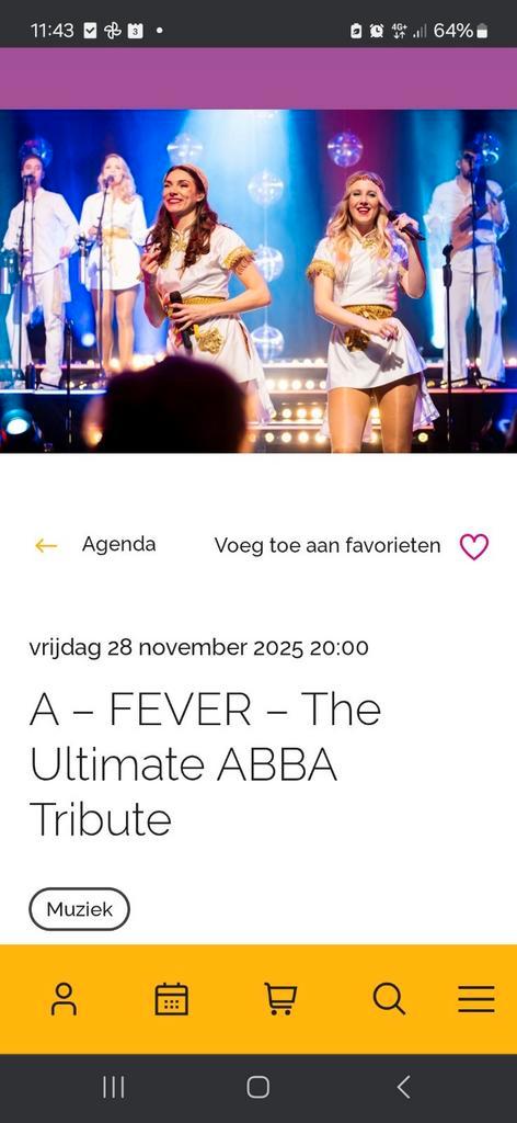 3 concert kaartjes 28 november The ultimate Abba tribute, Tickets en Kaartjes, Concerten | Pop, Drie personen of meer, November