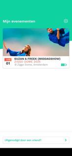 2 zitplaatsen Suzan & Freek in Ziggo - 1 juni 13:00 uur, Tickets en Kaartjes, Twee personen, Juni, Pop