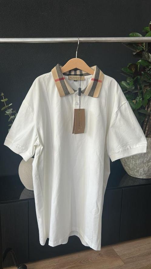 Burberry polo shirt, Kleding | Heren, Polo's, Zo goed als nieuw, Maat 52/54 (L), Wit, Ophalen of Verzenden