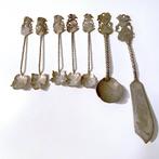 Djokja zilver: 5 wajang lepeltjes ++, Antiek en Kunst, Ophalen of Verzenden, Zilver