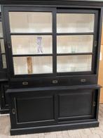 Vitrinekast schuifdeur 170 landelijke glas laagste prijs, Buffetkast schuifdeur 170 landelijke glas laagste prijs, 200 cm of meer