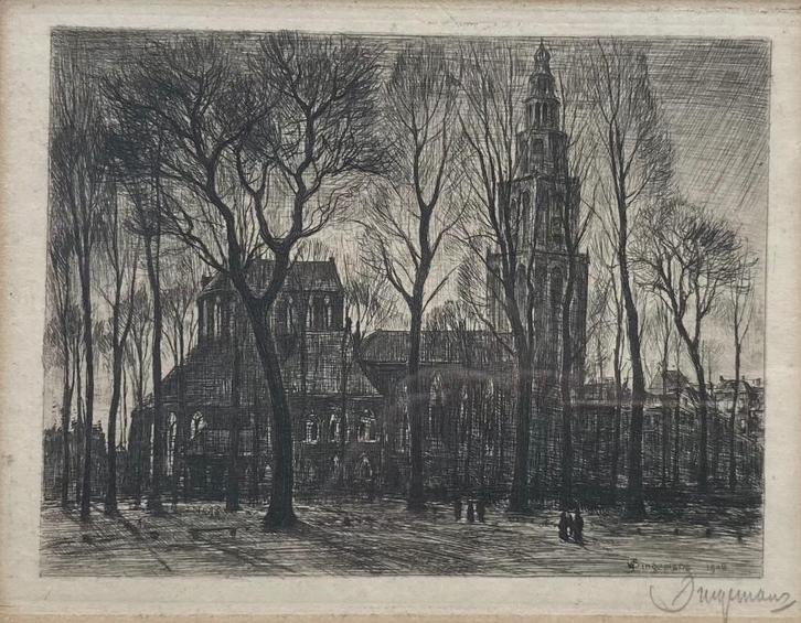 Etsen Waalko Jans Dingemans, Antiek en Kunst, Kunst | Etsen en Gravures, Ophalen