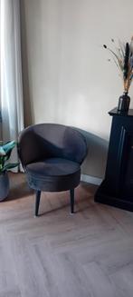 Donker groene suède fauteuil, Ophalen, Zo goed als nieuw, 75 tot 100 cm, 50 tot 75 cm