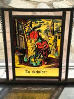 Oude Glas in lood raamhanger Schilder 22.5/29.5 vm, Antiek en Kunst, Ophalen of Verzenden
