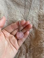 Roze Hart Ketting, Met hanger, Ophalen of Verzenden, Zo goed als nieuw, Steen of Mineraal