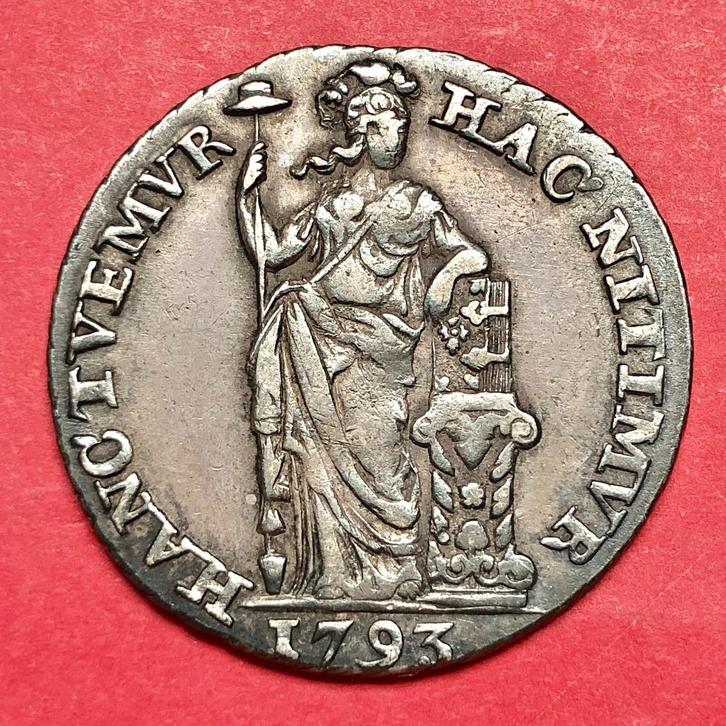Holland gulden 1793. Zfr/ Pr, Postzegels en Munten, Munten | Nederland, Losse munt, 1 gulden, Vóór koninkrijk, Zilver, Verzenden