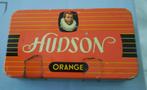 Leuk oud sigarenblikje van Hudson Orange in gebruikte staat, Verzamelen, Rookartikelen, Aanstekers en Luciferdoosjes, Ophalen of Verzenden