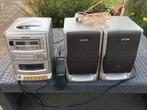 Aiwa radio/cd/casette speler met losse boxen, Ophalen, Gebruikt, Radio, Met cd-speler