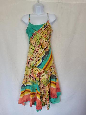 Gave jurk met kraaltjes en paillettes Venetië print mt S beschikbaar voor biedingen