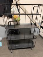 Industriële metalen trolley / opbergkar op wielen – zwart, Ophalen, Gebruikt