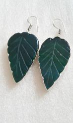 Zilver  oorbellen groene Onyx, Sieraden, Tassen en Uiterlijk, Hangers, Verzenden, Nieuw, Met edelsteen