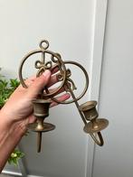 Antieke vintage kandelaar goud kleur muur twee 2 stuks, Ophalen of Verzenden