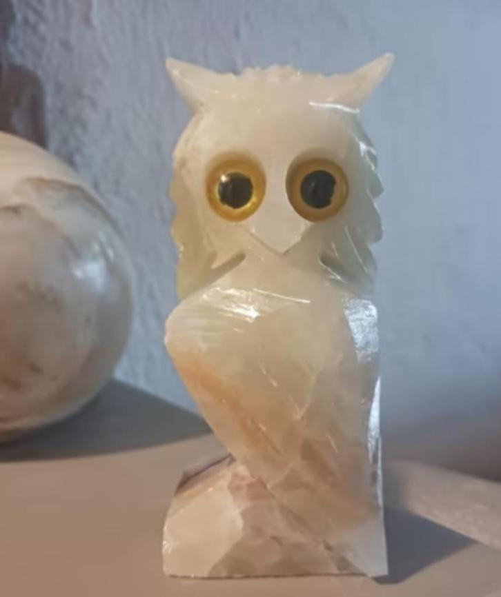 Onyx Uil jaren 60 - 945 gr, Verzamelen, Beelden en Beeldjes, Zo goed als nieuw, Dier, Ophalen of Verzenden