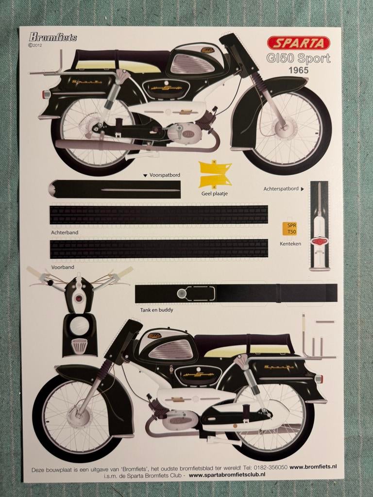 Bouwplaat Sparta GL50 Sport 1965, Ophalen of Verzenden, Zo goed als nieuw