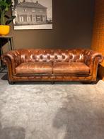 Chesterfield 3 zits Bank Craquelé Leer Ralph Lauren, Klassiek Stoer, Driepersoons, Zo goed als nieuw, 200 tot 250 cm