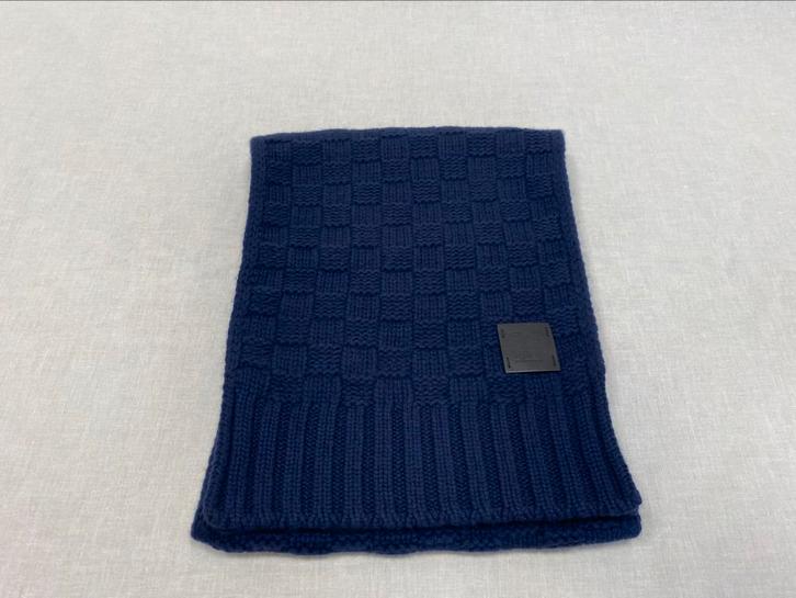 Louis Vuitton Scarf Damier Cashmere Blue, Kleding | Heren, Mutsen, Sjaals en Handschoenen, Nieuw, Sjaal, Overige maten, Verzenden