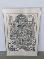 Bhava chakra Mandala levenswiel op handgeschept Lokta papier, Ophalen of Verzenden