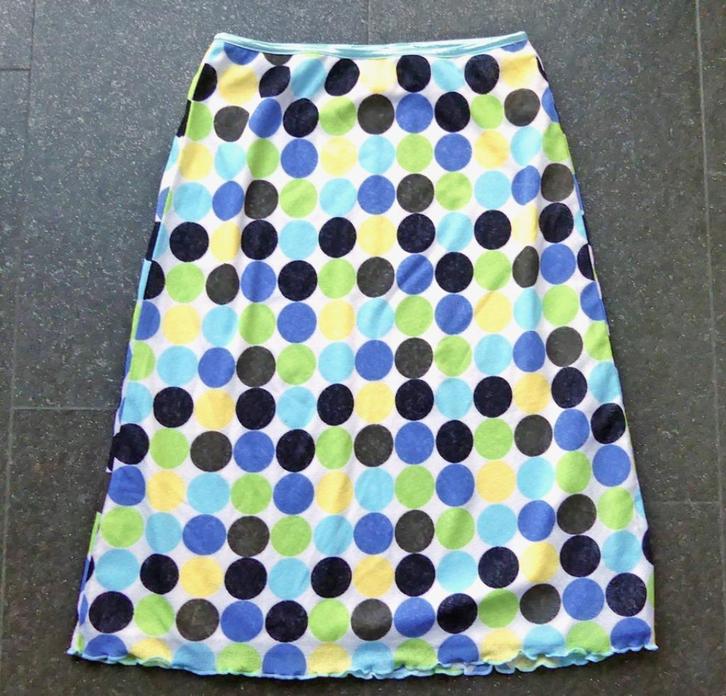 Beach Wave rok blauw multicolour stippen damesrok maat 36 38, Kleding | Dames, Rokken, Zo goed als nieuw, Maat 38/40 (M), Blauw