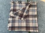 Vintage plaid,woondeken,wol,schotse ruit,150x160,bruin, Ophalen of Verzenden, Zo goed als nieuw