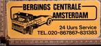 Vintage sticker Bergings centrale Amsterdam autoambulance, Ophalen of Verzenden, Zo goed als nieuw
