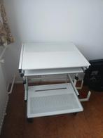 Witte computertafel, 70 tot 120 cm, Ophalen of Verzenden, Zo goed als nieuw, Metaal