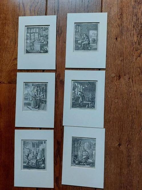 Prenten van Jan Luyken in passe partout, Verzamelen, Foto's en Prenten, Gebruikt, Prent, Overige onderwerpen, Voor 1940, Ophalen of Verzenden